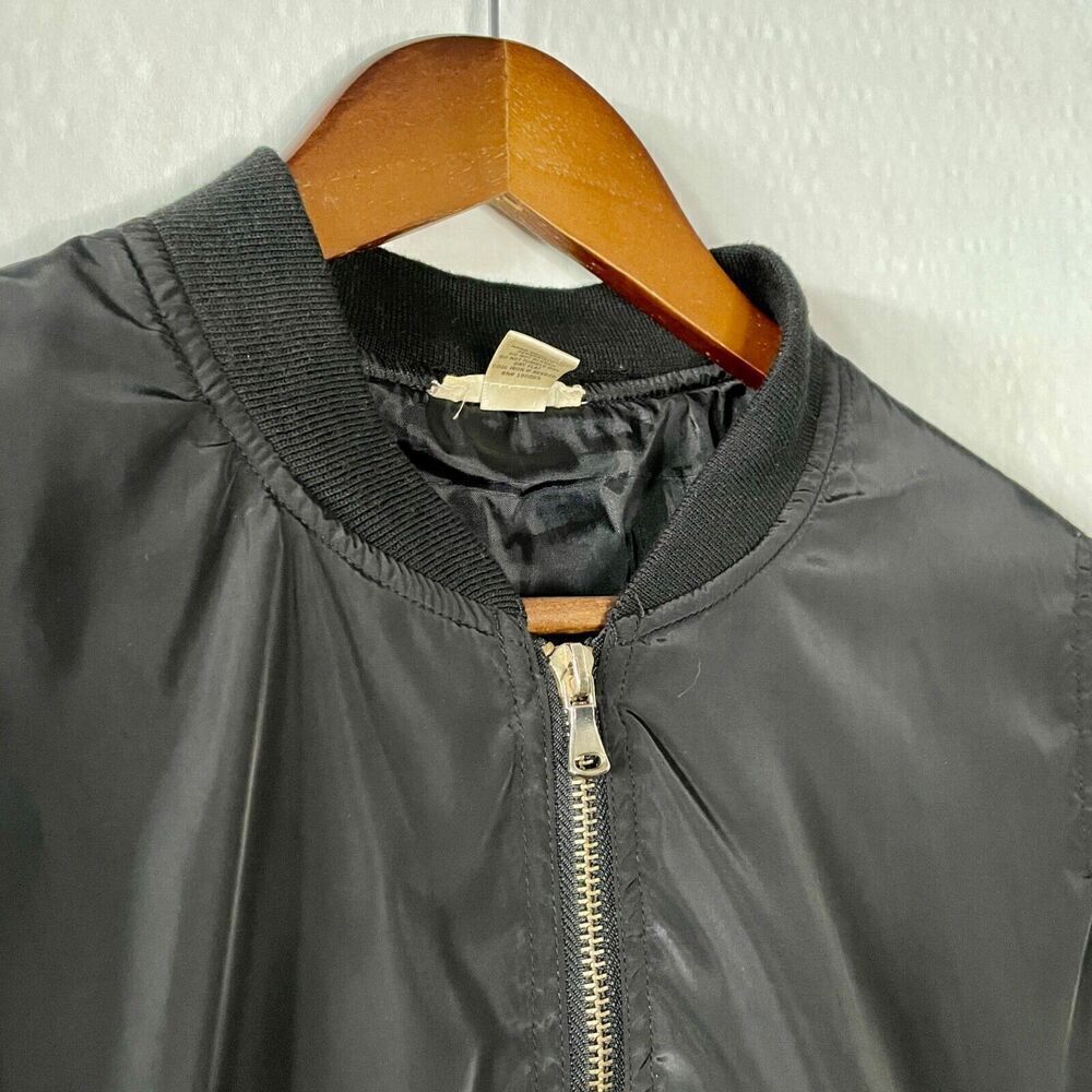 Vintage Wet Seal Size Small Bomber Jacket - Black 90s y2k Retro Biker Classic - Picture 3 of 9